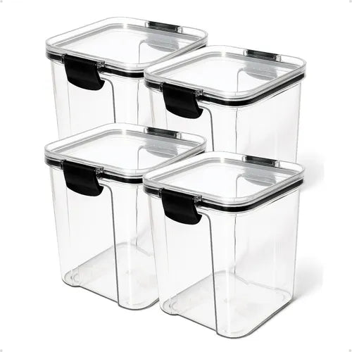 Kit 4 Potes Hermético 1 Litro Organizadores Empilhável Rgb Megashop