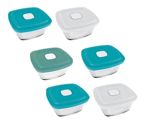 Jogo De Potes Marinex Facilita 500ml Com 6 Peças Ao Forno