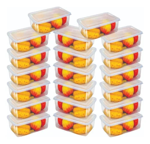 Kit 20 Potes 500 Ml Transparente Marmita Fitnees Bpa Free