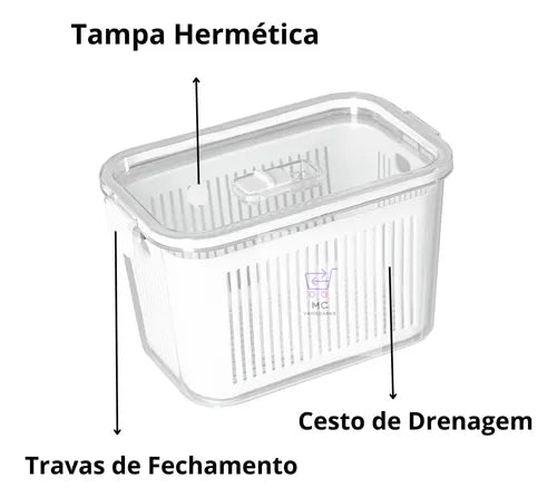Pote Hermético Multiuso Slim Frutas Saladas 1780 Ml