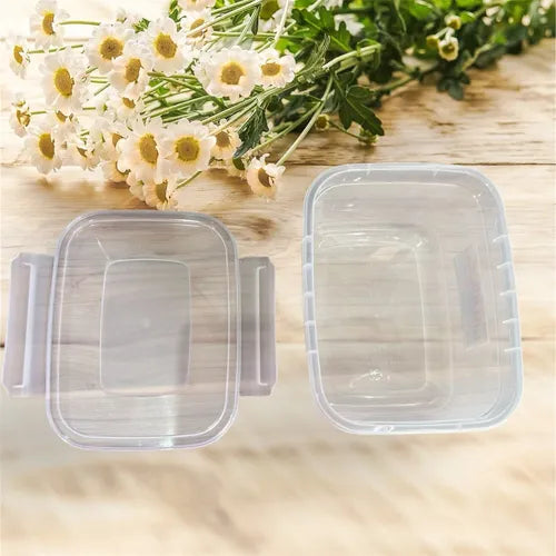 Kit 3 Potes Plástico Vários Tamanhos Com Tampa Transparente