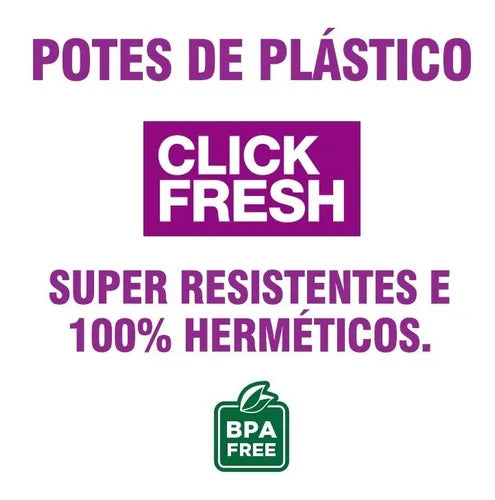 Conjunto Com 10 Potes Herméticos Alta Qualidade Click Fresh Cor Transparente