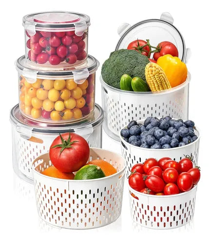 Kit 3 Organizador De Geladeira E Armário Com Tampa Hermética