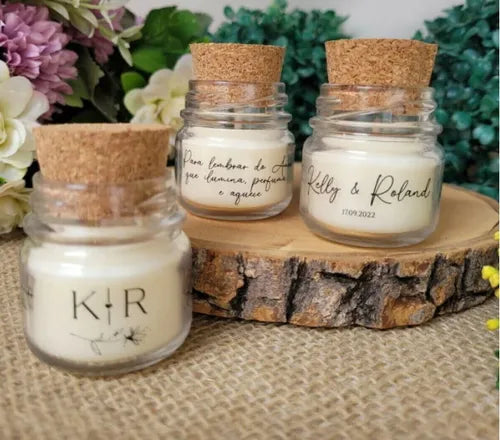 40 Mini Pote De Vidro 40ml Para Velas Doces Tampa De Rolha Cor Transparente