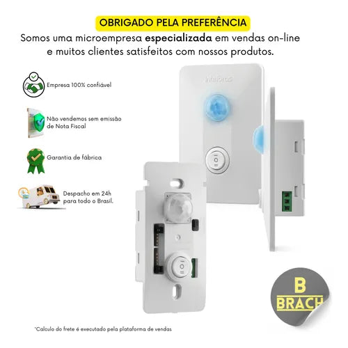 Sensor De Presença P/ Iluminaçã De Embutir 4x2 Espi 180 E+