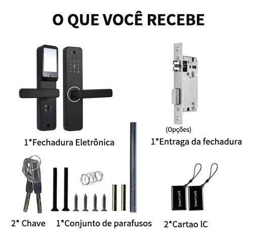 Fechadura Eletrônica Digital Com Biometria Senha Câmera App