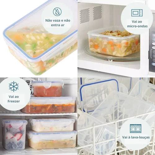 Kit 3 Porta Mantimentos Hermético Lock&lock 2,5l + 5l + 12l