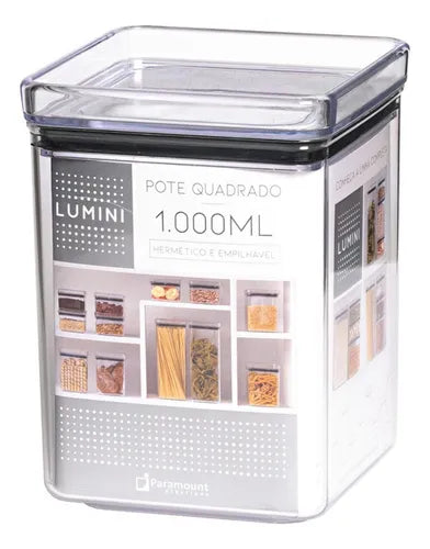 Kit 2 Pote Herméticos 1000ml Farinha Açucar Café Empilháveis