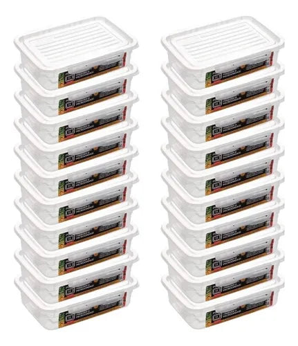 Marmita Fit Kit C/ 20 Pote Hermético Microondas Freezer