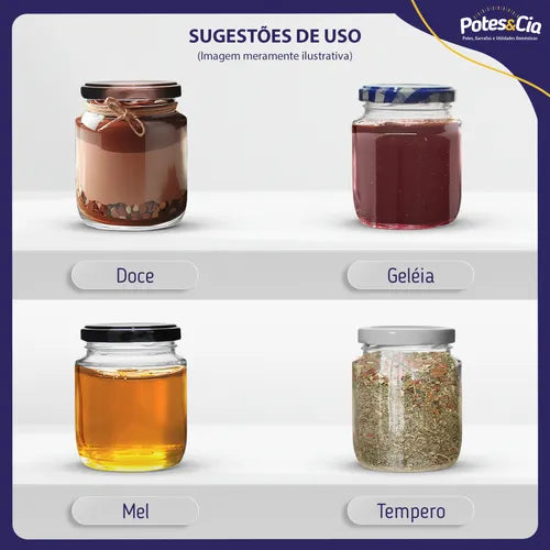 12 Potes De Vidro Belém 240ml Com Tampas Metálicas E Lacres Cor Vermelho Xadrez