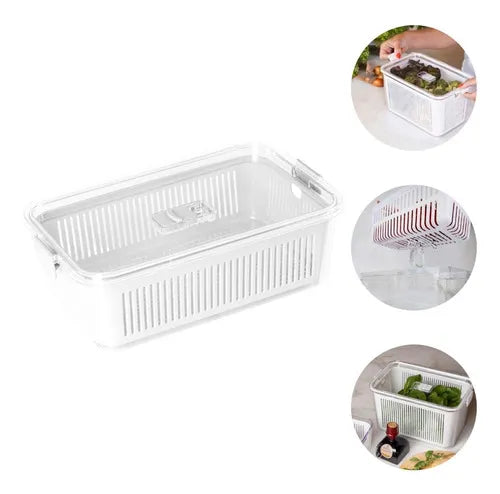 Pote Slim Multiuso C/ Cesto 2570ml Hermético Paramount Cor Branco