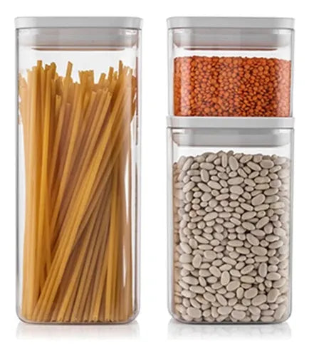 Conjunto 3 Pote Hermetico 2,2l, 1,2l E 800ml Para Mantimento