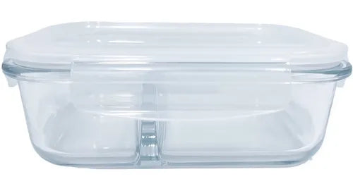 10 Potes Marmita Vidro Com Divisória E Tampa 1010ml Dieta