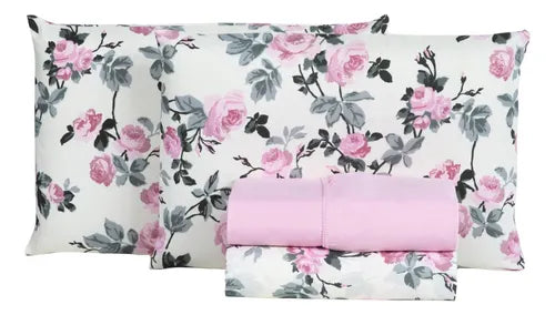 Jogo De Lençol Cama Casal Padrão Estampados 400 Fios 4 Peças Cor Sortidos Desenho Do Tecido Estampado