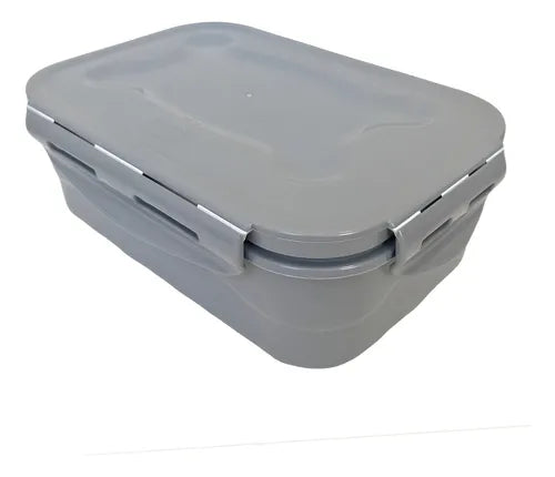 Kit com 2 marmitas 100% hermética com travas não vaza Bpa free cor cinza Lig Brin