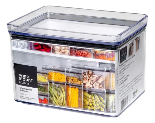 Conjunto 2 Potes Organizador De Despensa Acrílico 1.800 Ml