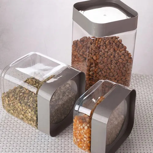 Kit 3 Potes Empilháveis P/ Armazenamento Porta Alimentos