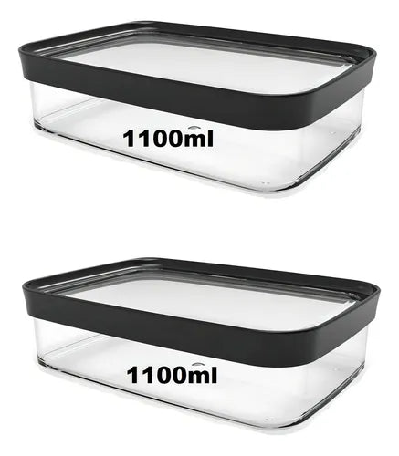 Kit De 02 Porta Frios Alimentos Transparente Hermético