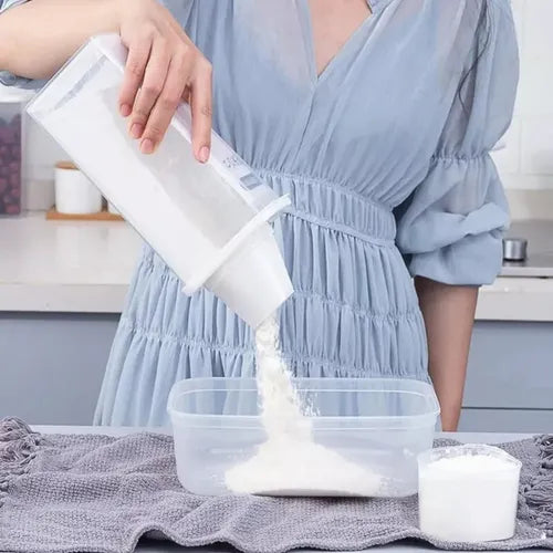 Kit 4 Potes Herméticos Com Copo Medidor Dispenser De Cereais Alimento