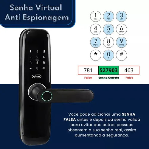 Fechadura Digital Biométrica Touch Id Smart Lock Push E Push