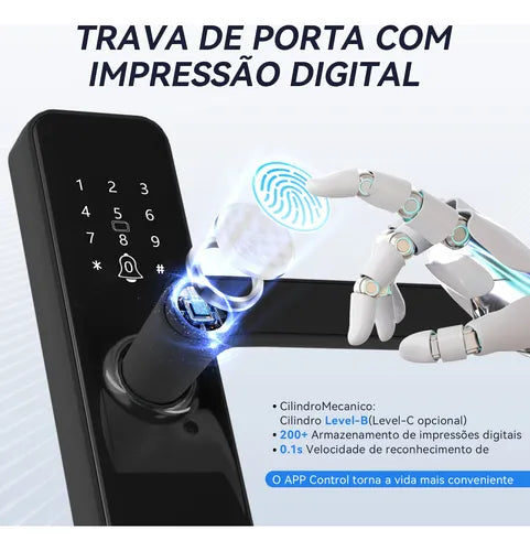 Fechadura Eletronica Digital Intelar Tuya Remoto Desbloquear