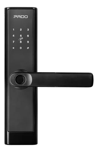 Fechadura Digital Pado Fde 250 Wifi Tuya Biometria Senha Tag Preta