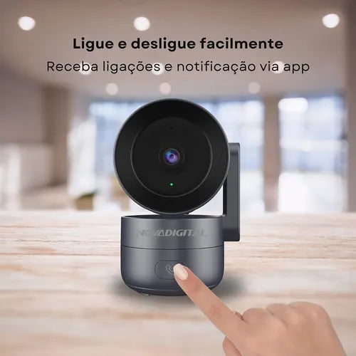 Câmera De Segurança Wifi Inteligente Novadigital Cs-call Botão Chamada Onvif Tuya Smart Life Alexa Google 110V 220V Bivolt Cinza