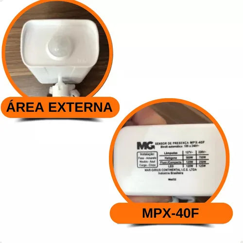 Sensor De Presença E Movimento P/ Luz Lâmpada Externa Bivolt