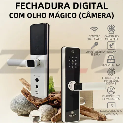 Fechadura Eletronica Digital Biométrica Câmera E Wifi Tuya