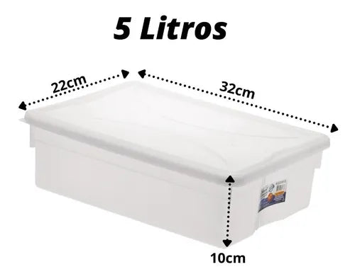 Kit 5 Potes Para Armazenar 5lts Linha Profisional P/ Freezer