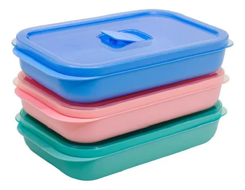Jogo 6 Potes Herméticos 500ml Marmita Microondas Freezer Dup