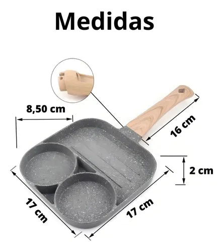 Frigideira Quadrada Omeleteira Partes Separadas Bur Cor Cinza-escuro
