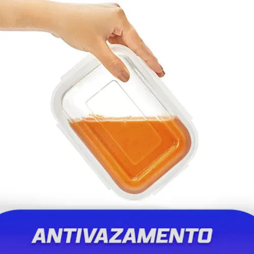 Kit 12 Potes Marmita Fit 750ml Tampa 4 Travas Bpa Free