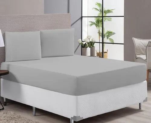 Jogo De Lençol Para Cama Casal Super King Size 400 Fios Cor Azul-marinho Desenho Do Tecido Liso Detalhe Ponto Palito