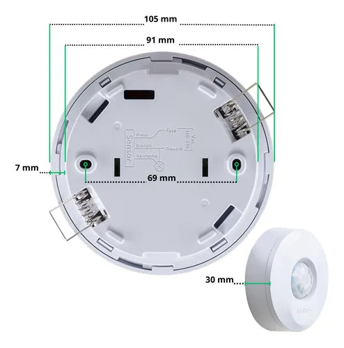 Sensor De Presença Iluminação Lampada Teto Intelbras Espi360