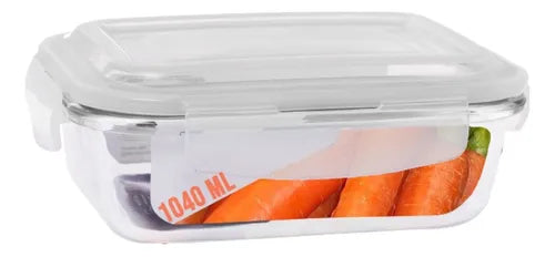 Pote De Vidro 1040ml Hermético Marmita Com 4 Travas