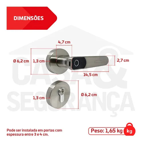 Fechadura Prata Eletrônica Digital De Embutir Sl135 Papaiz