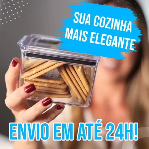 Kit 8 Potes 2,3l + 4 Potes 1,1l P/ Organização Cozinha