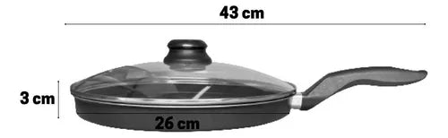 Frigideira Teflon 4 Ovos/hamburgueres Com Tampa Cor Preto