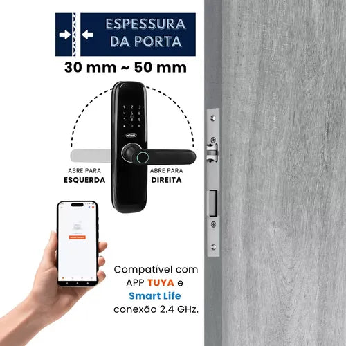 Fechadura Digital Biométrica Touch Id Smart Lock Push E Push