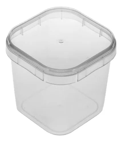 100un Pote Com Lacre Tampa Descartável 220ml Plastilani Bolo Transparente