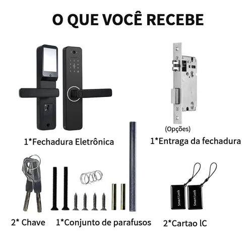 Fechadura Eletrônica Porta Com Câmera Biometria Senha App