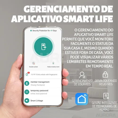 Fechadura Eletrônica Digital Biométrica Tuya Smart Life Wifi
