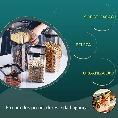 Kit Pote Hermetico Acrilico Potes Herméticos De Acrílico