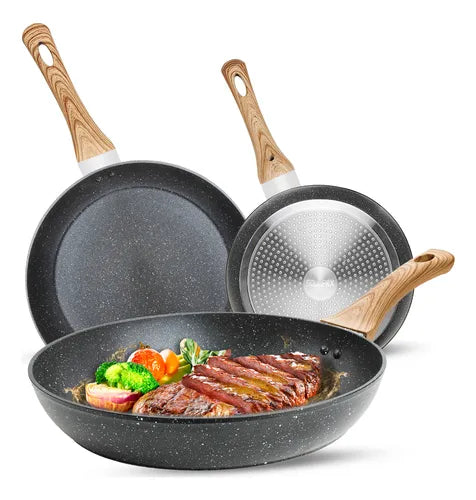 Frigideira  Antiaderente Fogão Cooktop Indução/gás 3 Peças