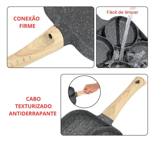 Frigideira Quadrada Omeleteira Partes Separadas Bur Cor Cinza-escuro