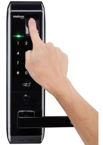 Fechadura Digital Intelbras Fr330 com Senha Teclado Touch Biometria de Embutir