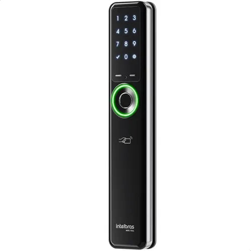 Fechadura Inteligente Sem Maçaneta Mfr7001 Embutir Intelbras Preto, Branco E Prata