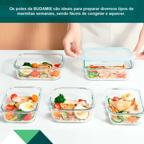 Kit 4 Pote De Vidro Tampa Hermética 4 Travas Vedação 800ml