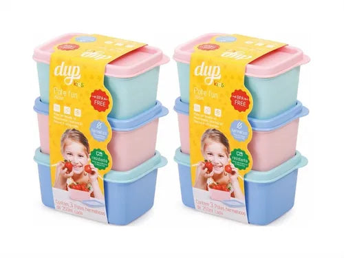 Conjunto 6 Potes Herméticos Kids 250ml Bpa Free - Promoção